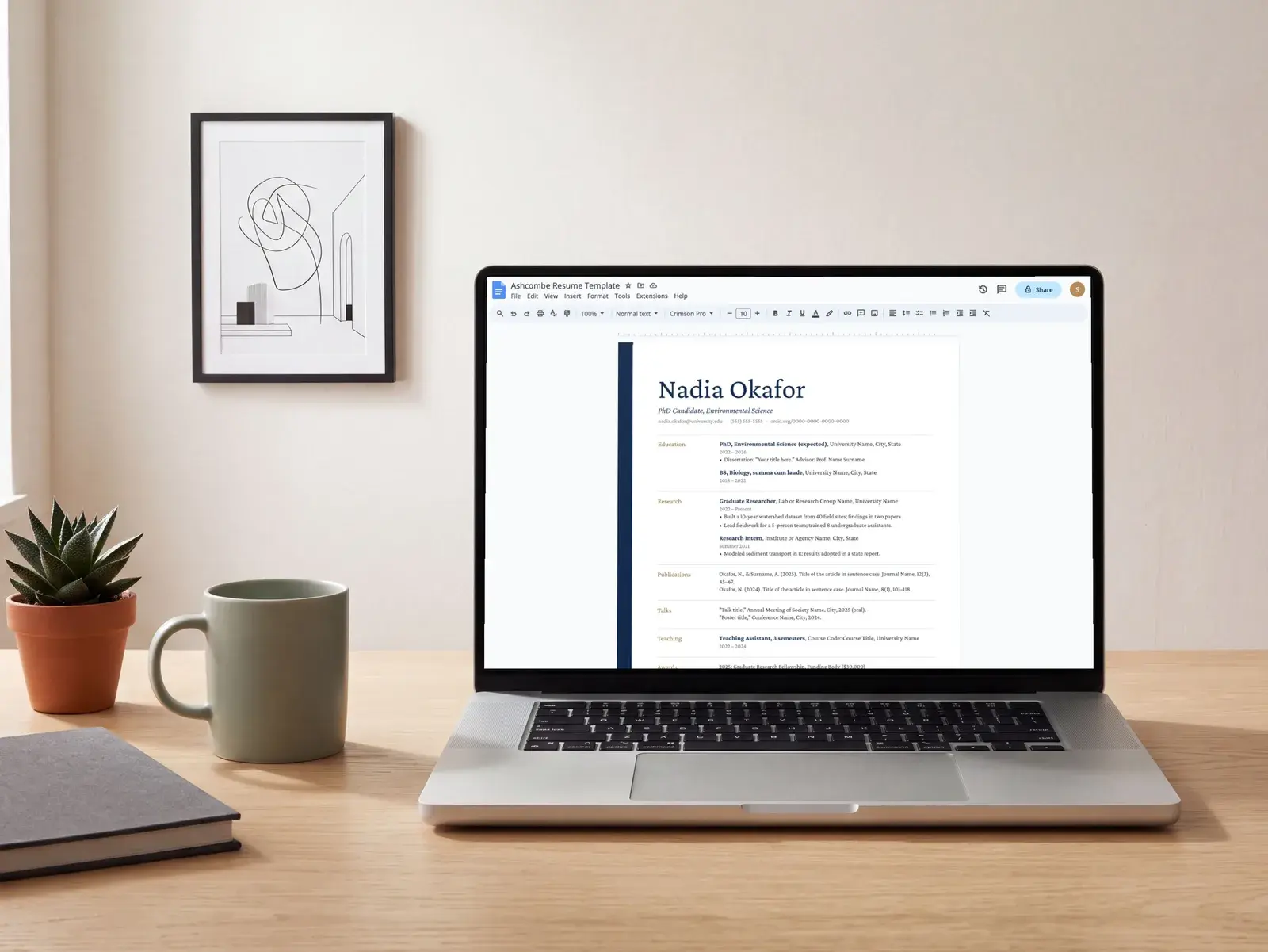 Academic CV Template for Google Docs, Word & Pages | The Ashcombe — image 7 of 7