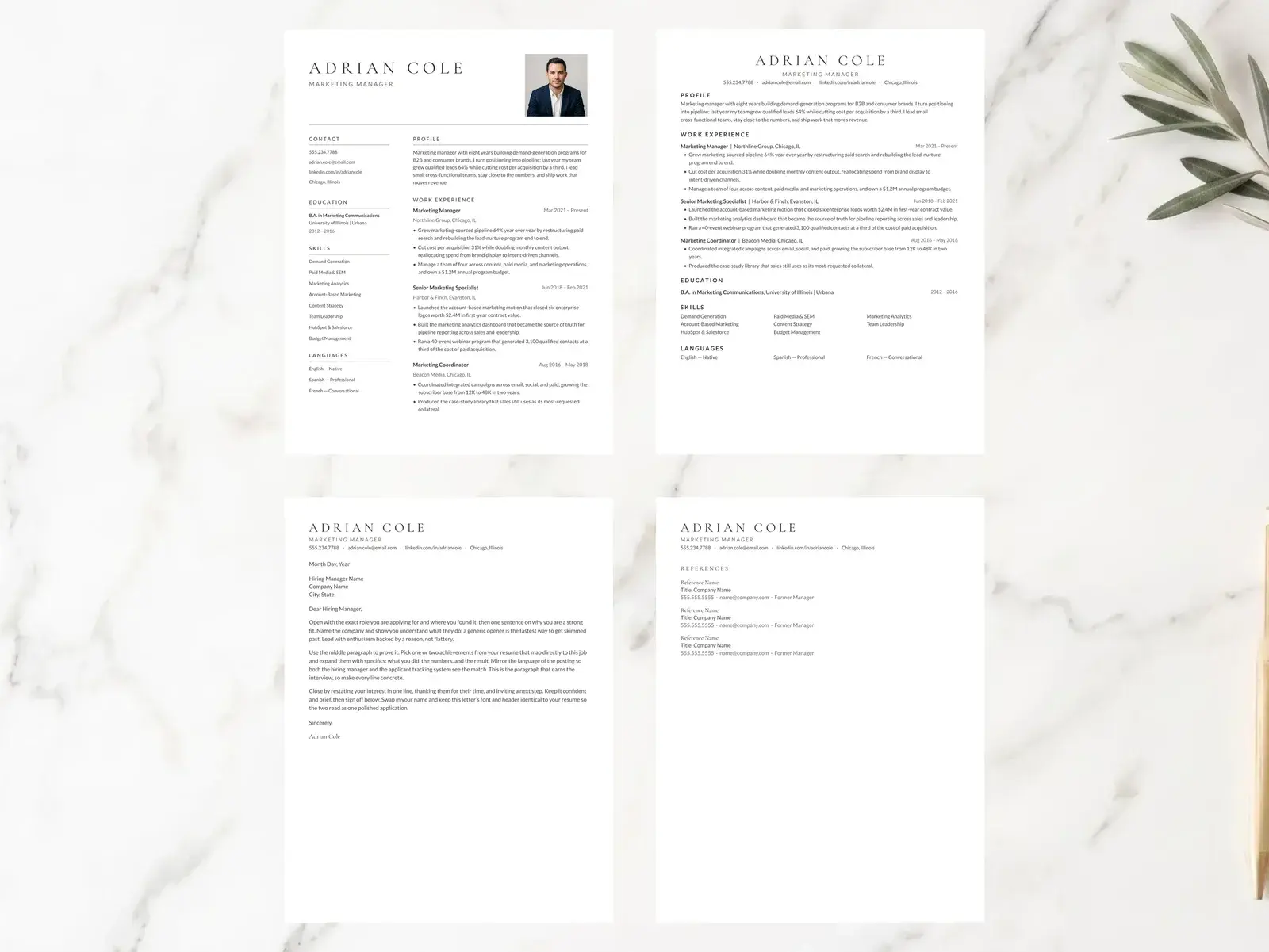 Resume Template with Photo for Google Docs, Word & Pages — The Ashford — image 3 of 7