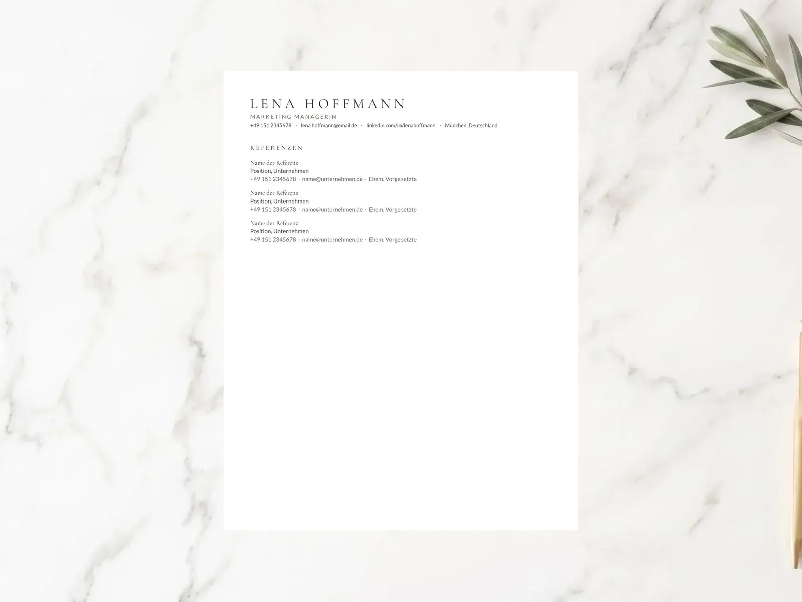 Bewerbungsvorlage Deutsch — Lebenslauf mit Bild für Google Docs, Word & Pages — image 5 of 7