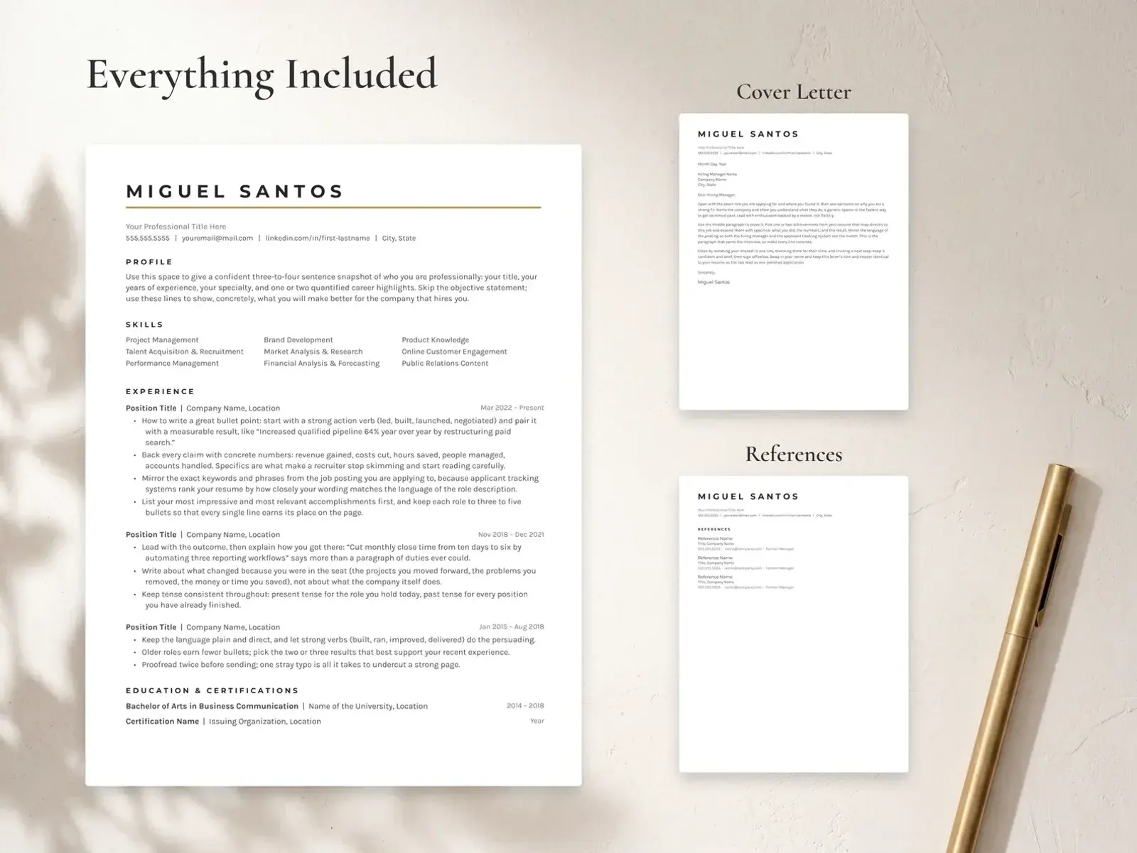 Modern Bold Resume Template for Google Docs, Word & Pages | The Beacon — image 3 of 7