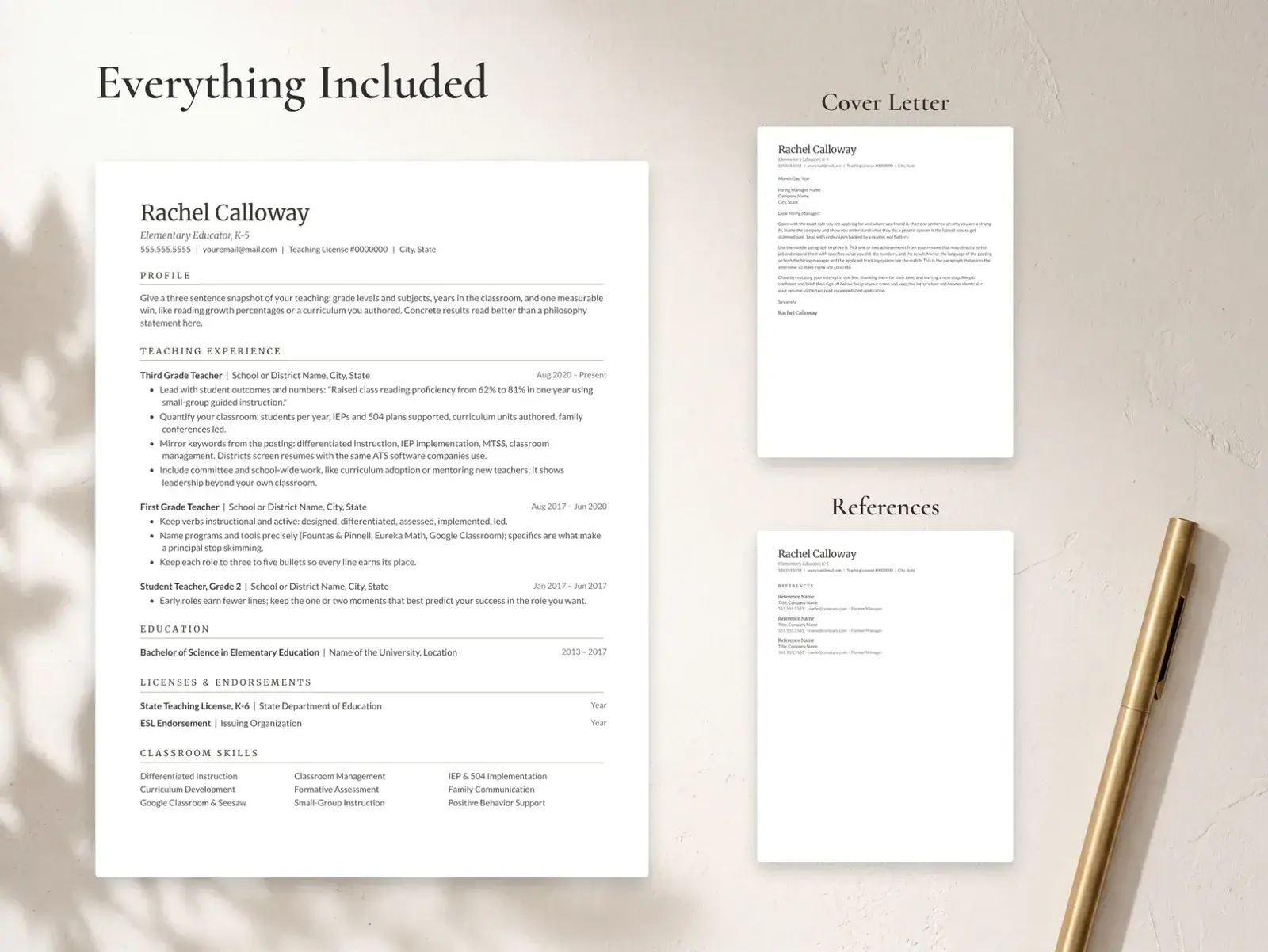 Teacher Resume Template for Google Docs, Word & Pages | The Calloway — image 3 of 7