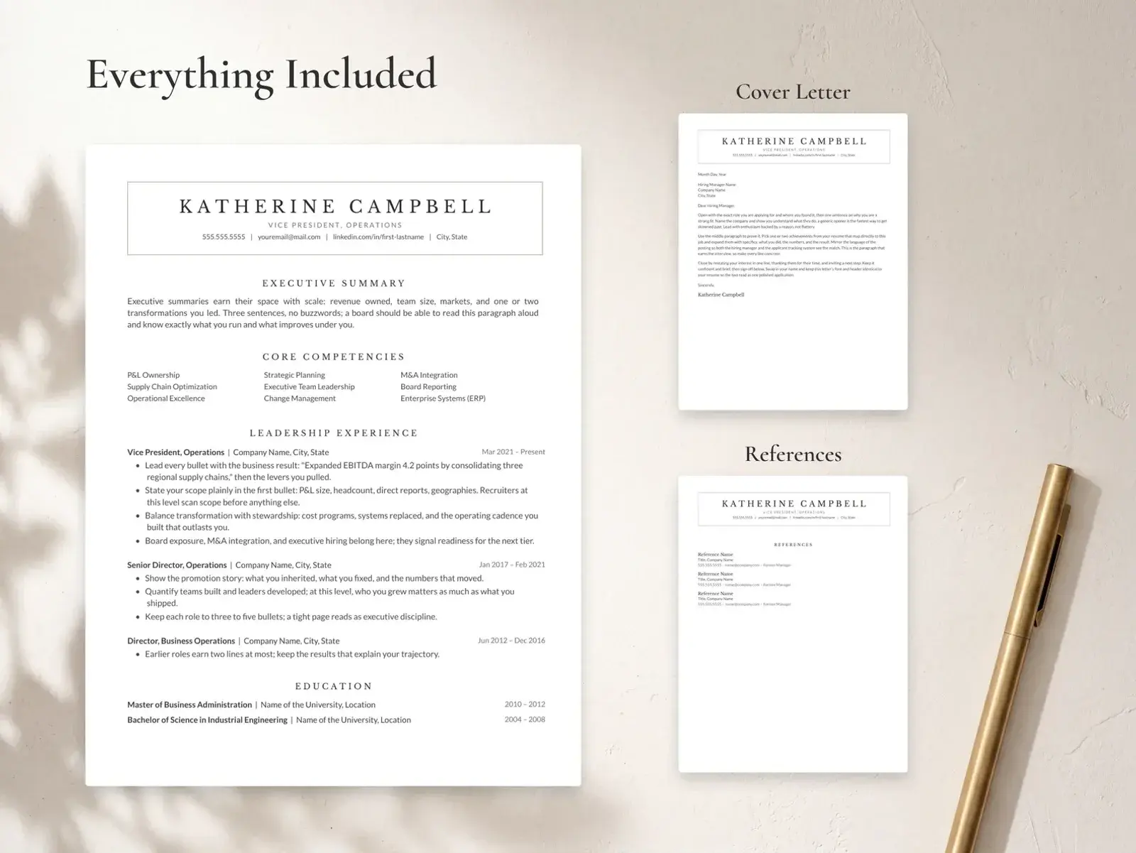 Executive Resume Template for Google Docs, Word & Pages | The Campbell — image 3 of 7