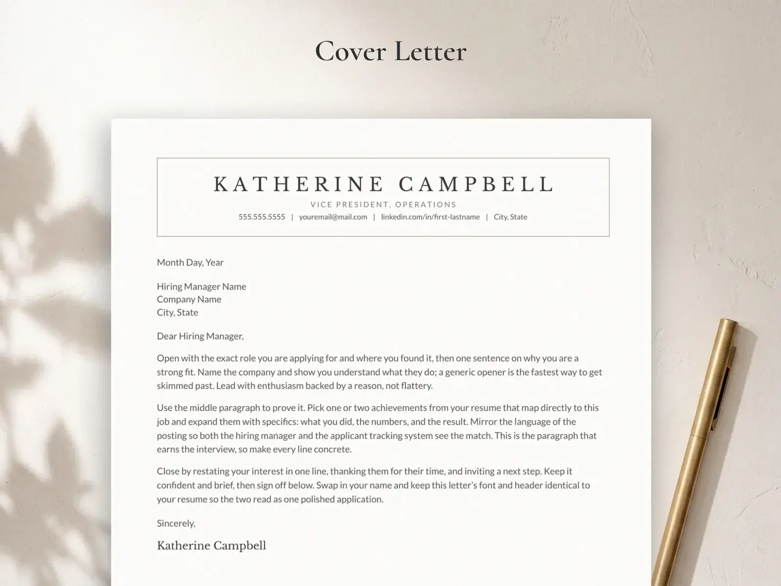 Executive Resume Template for Google Docs, Word & Pages | The Campbell — image 4 of 7