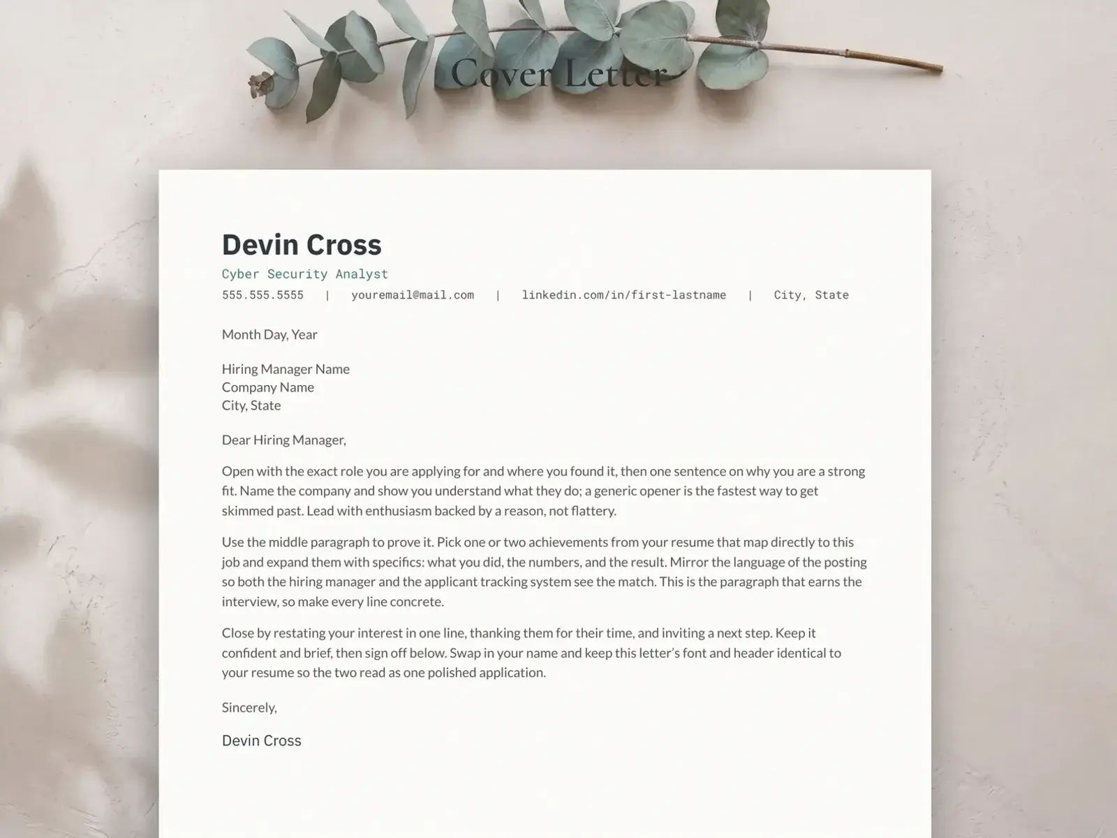 Cyber Security Resume Template for Google Docs, Word & Pages | The Cipher — image 4 of 7