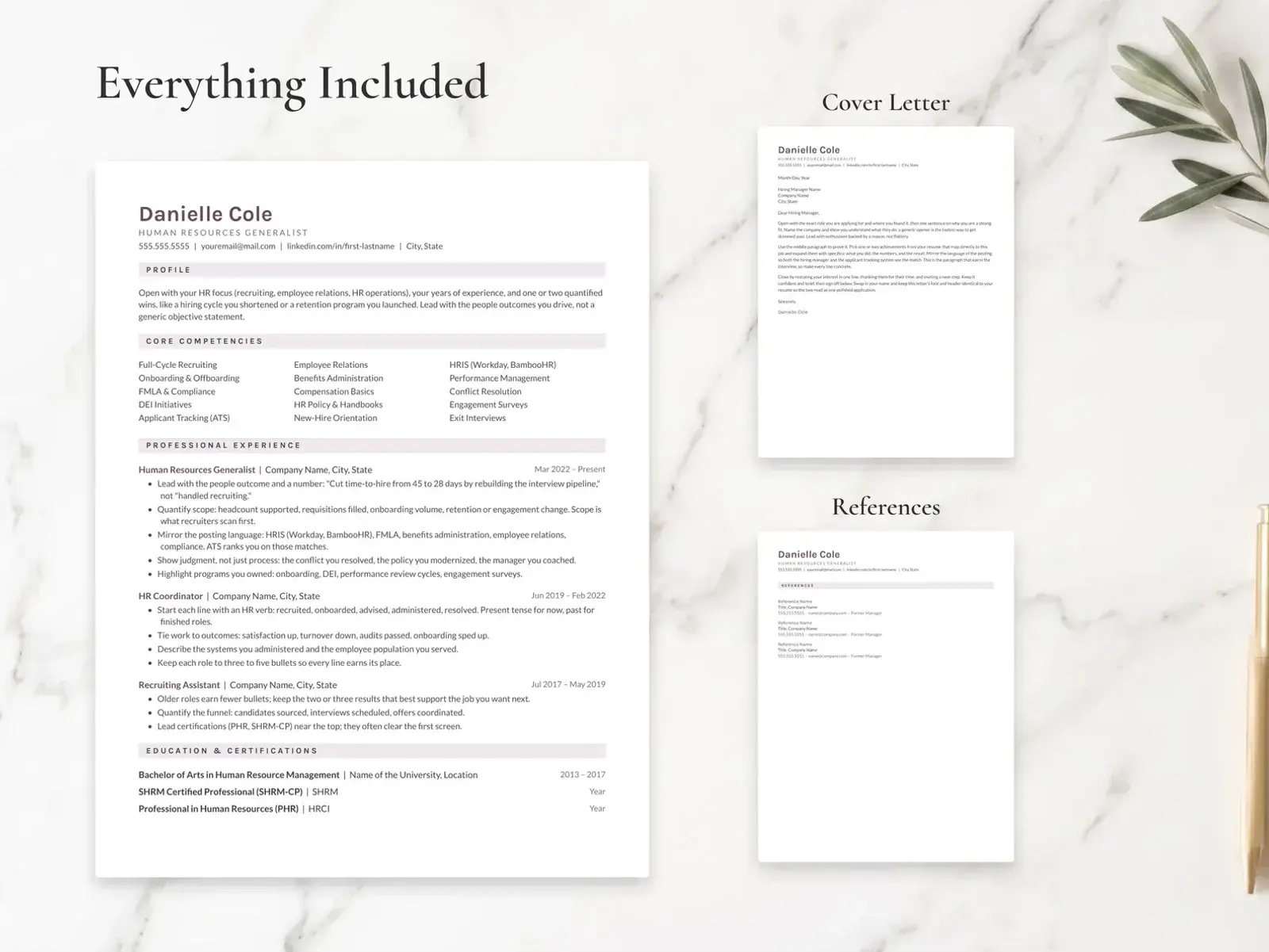 Human Resources Resume Template for Google Docs, Word & Pages | The Cove — image 3 of 7
