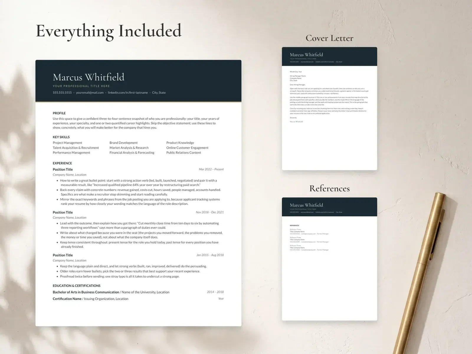 Executive Resume Template for Google Docs, Word & Pages | The Crest — image 3 of 7
