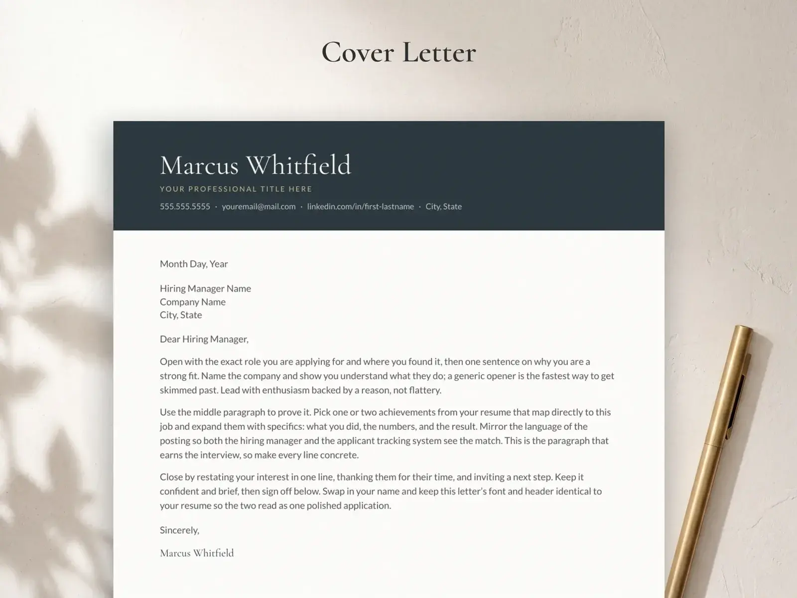 Executive Resume Template for Google Docs, Word & Pages | The Crest — image 4 of 7
