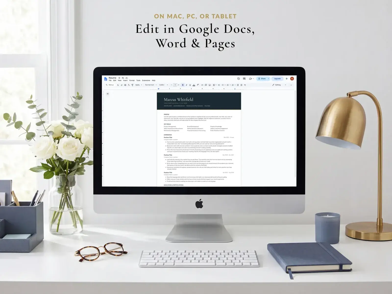 Executive Resume Template for Google Docs, Word & Pages | The Crest — image 7 of 7