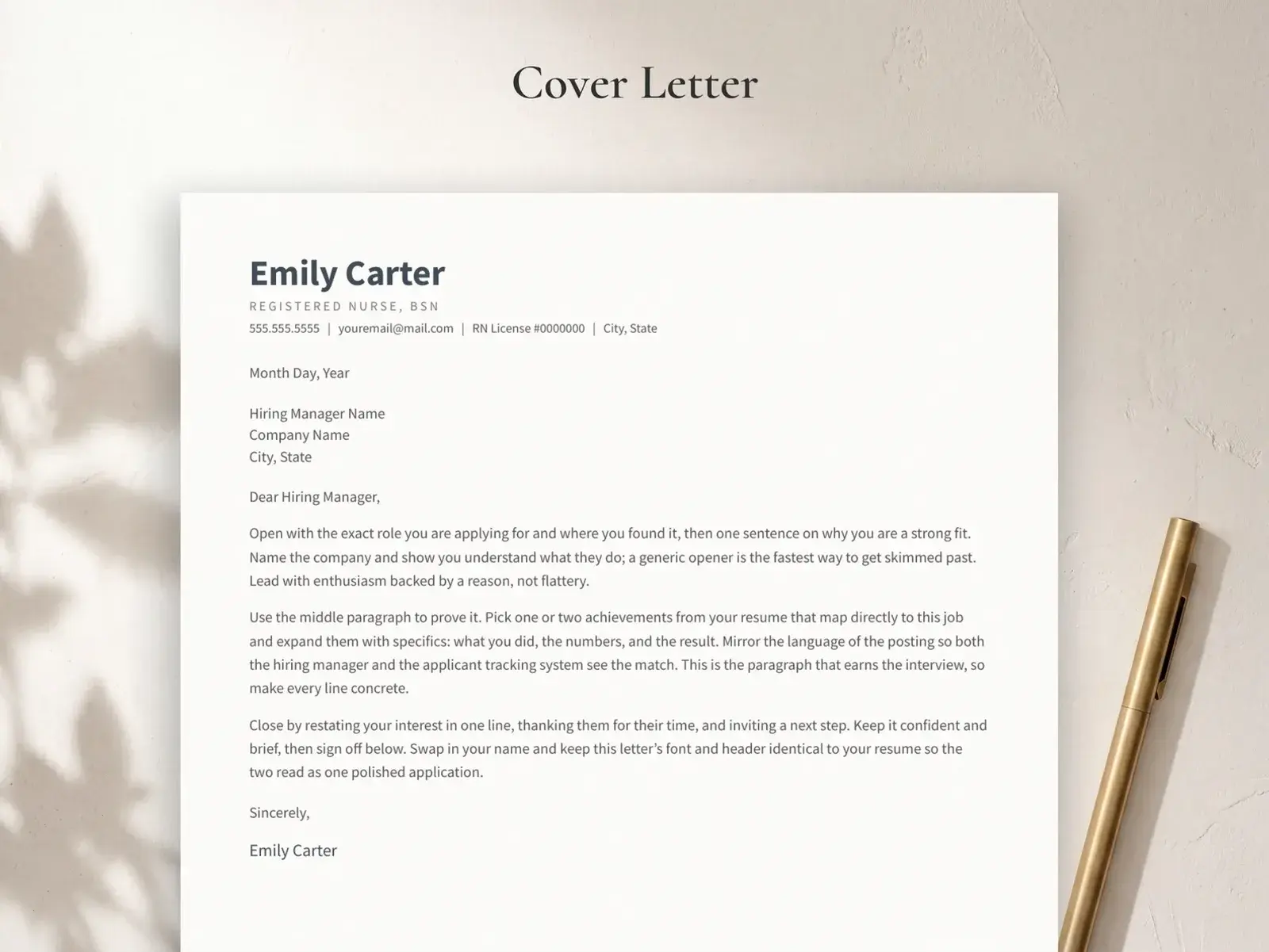 Nurse Resume Template for Google Docs, Word & Pages | The Emily — image 4 of 7