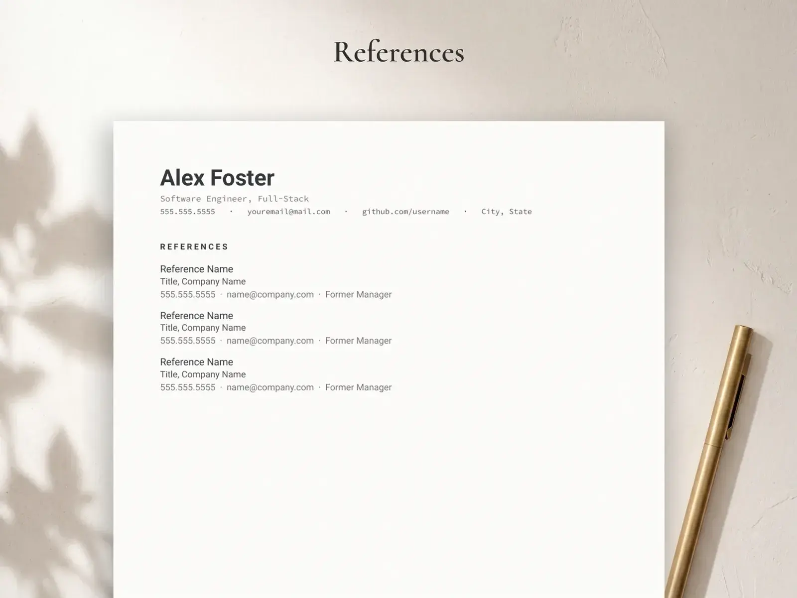 Software Engineer Resume Template for Google Docs, Word & Pages | The Foster — image 5 of 7