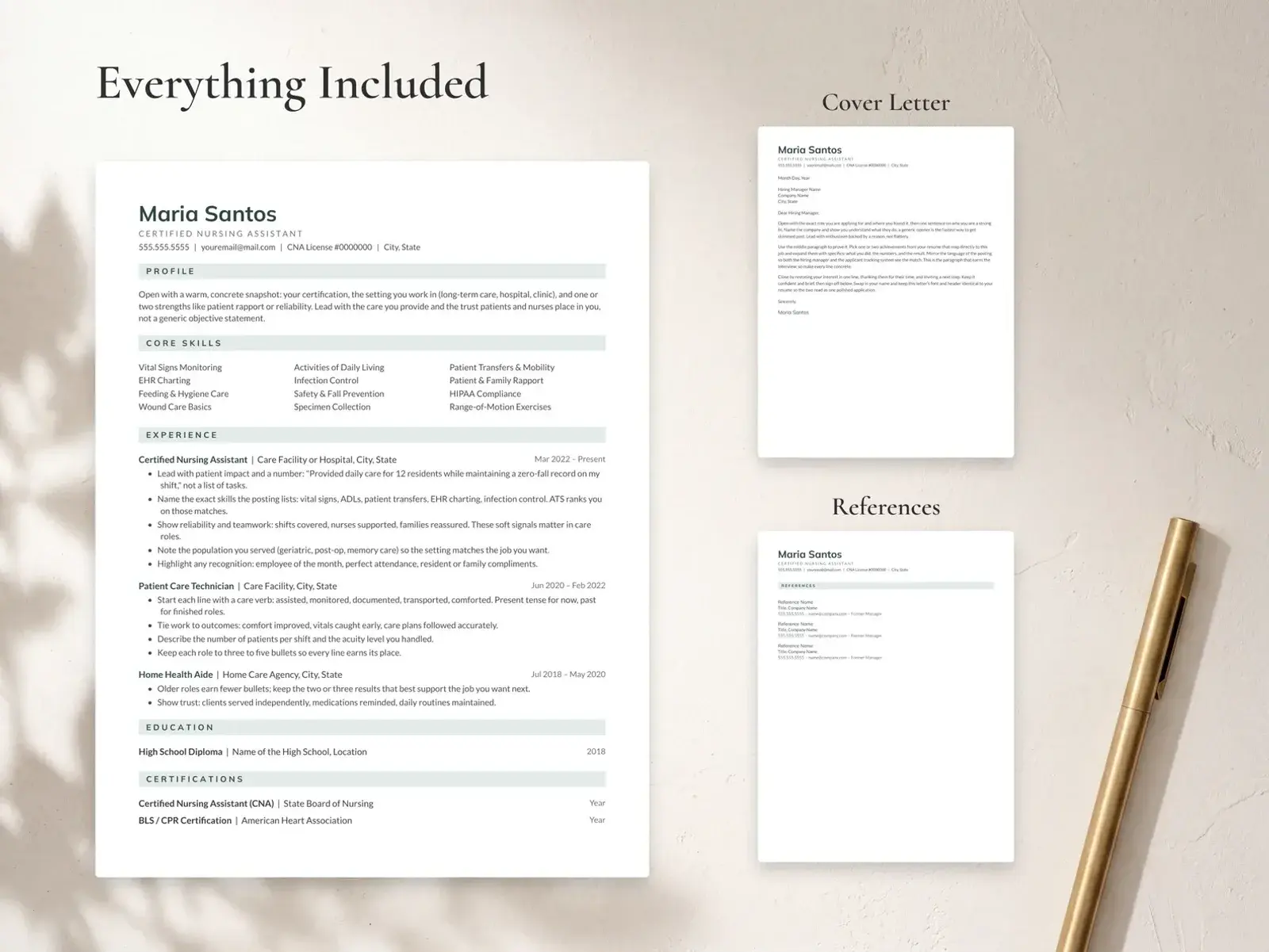 CNA Resume Template for Google Docs, Word & Pages | The Haven — image 3 of 7