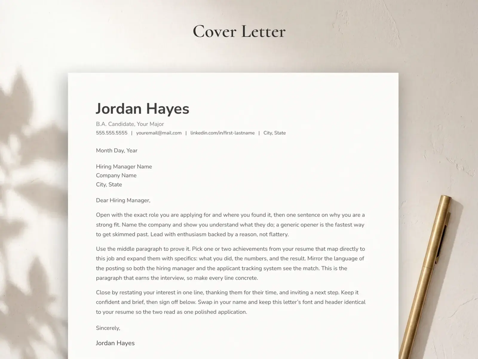Student & College Resume Template for Google Docs, Word & Pages | The Hayes — image 4 of 7