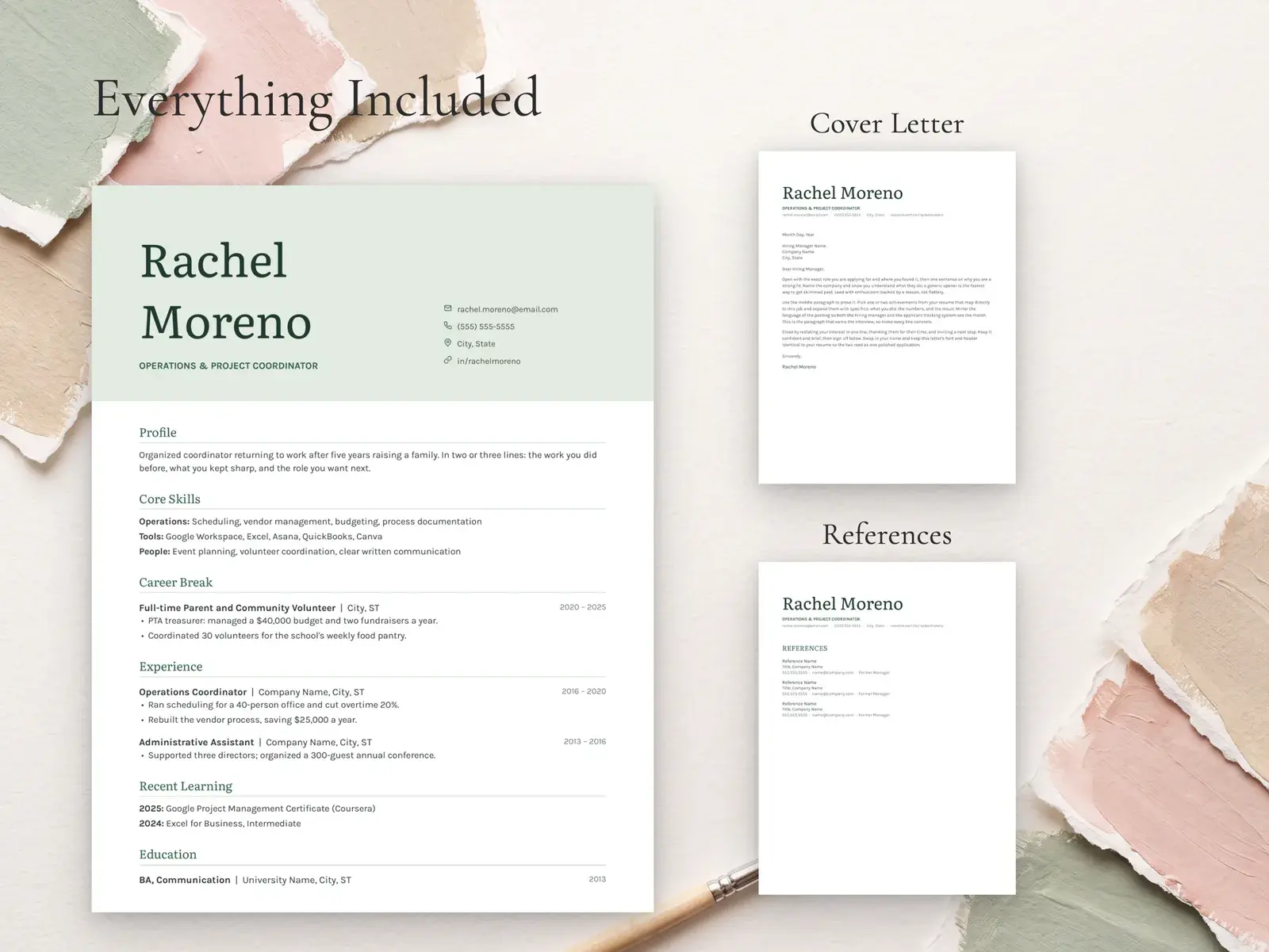 Return to Work Resume Template for Google Docs, Word & Pages | The Hearth — image 3 of 7