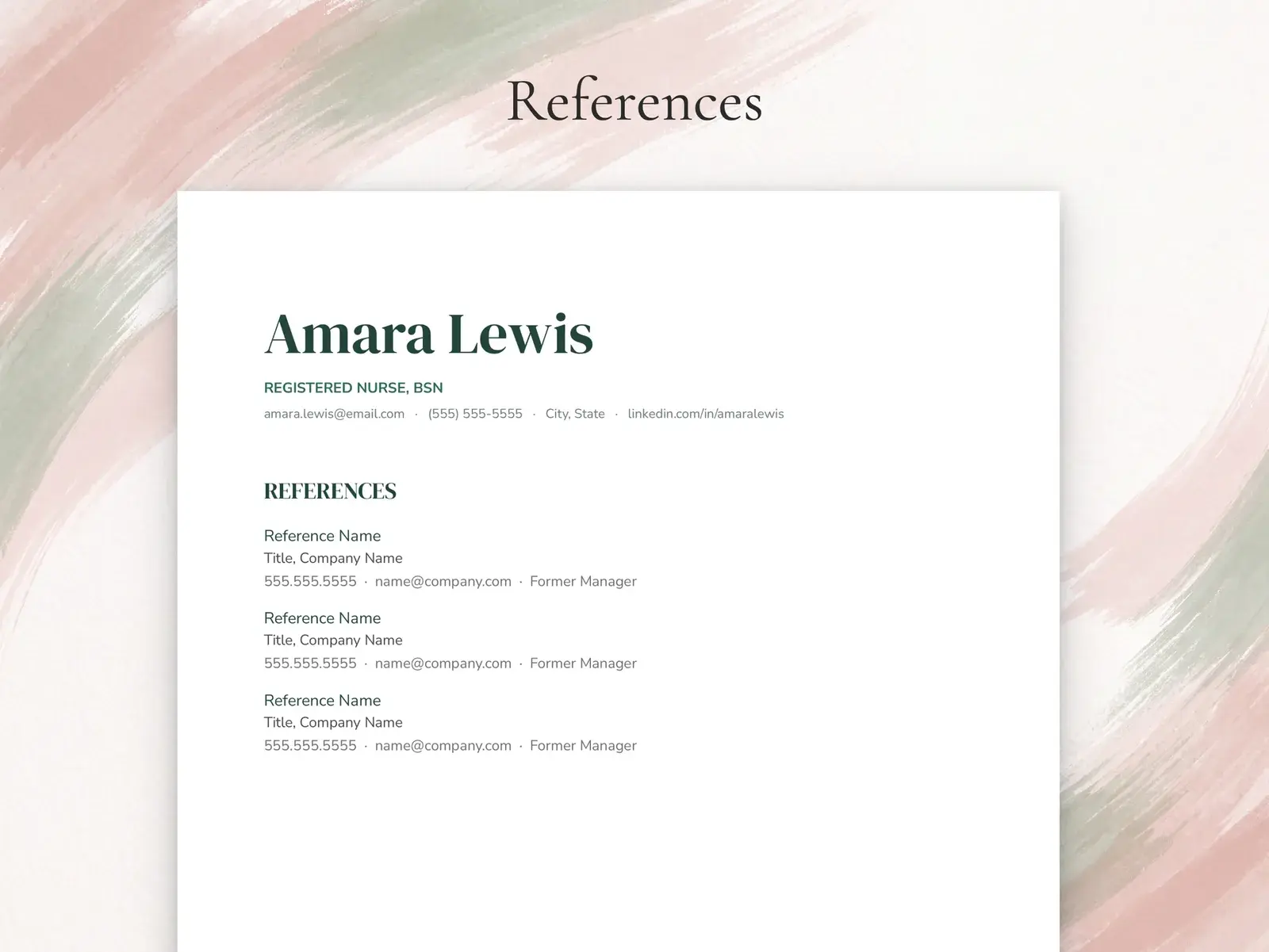 Modern Nurse Resume Template for Google Docs, Word & Pages | The Juniper — image 5 of 7