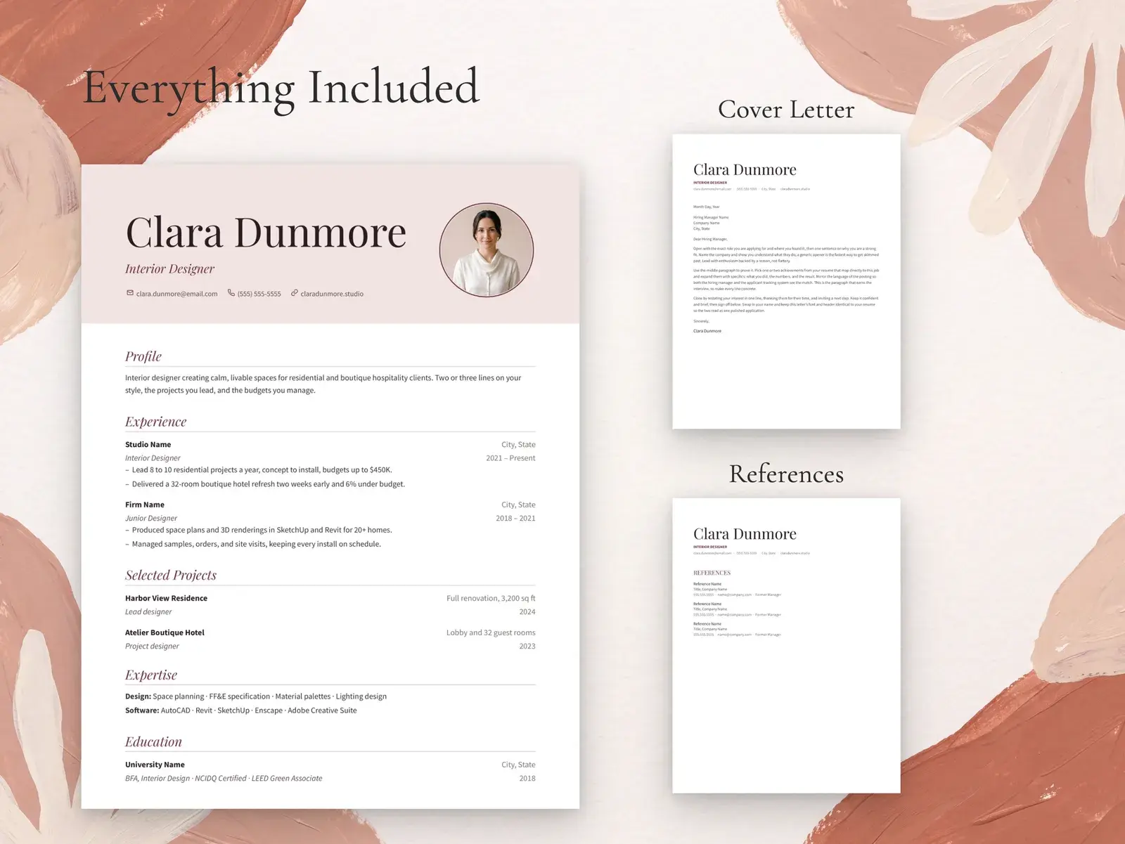 Elegant Resume Template with Photo for Google Docs, Word & Pages | The Linden — image 3 of 7