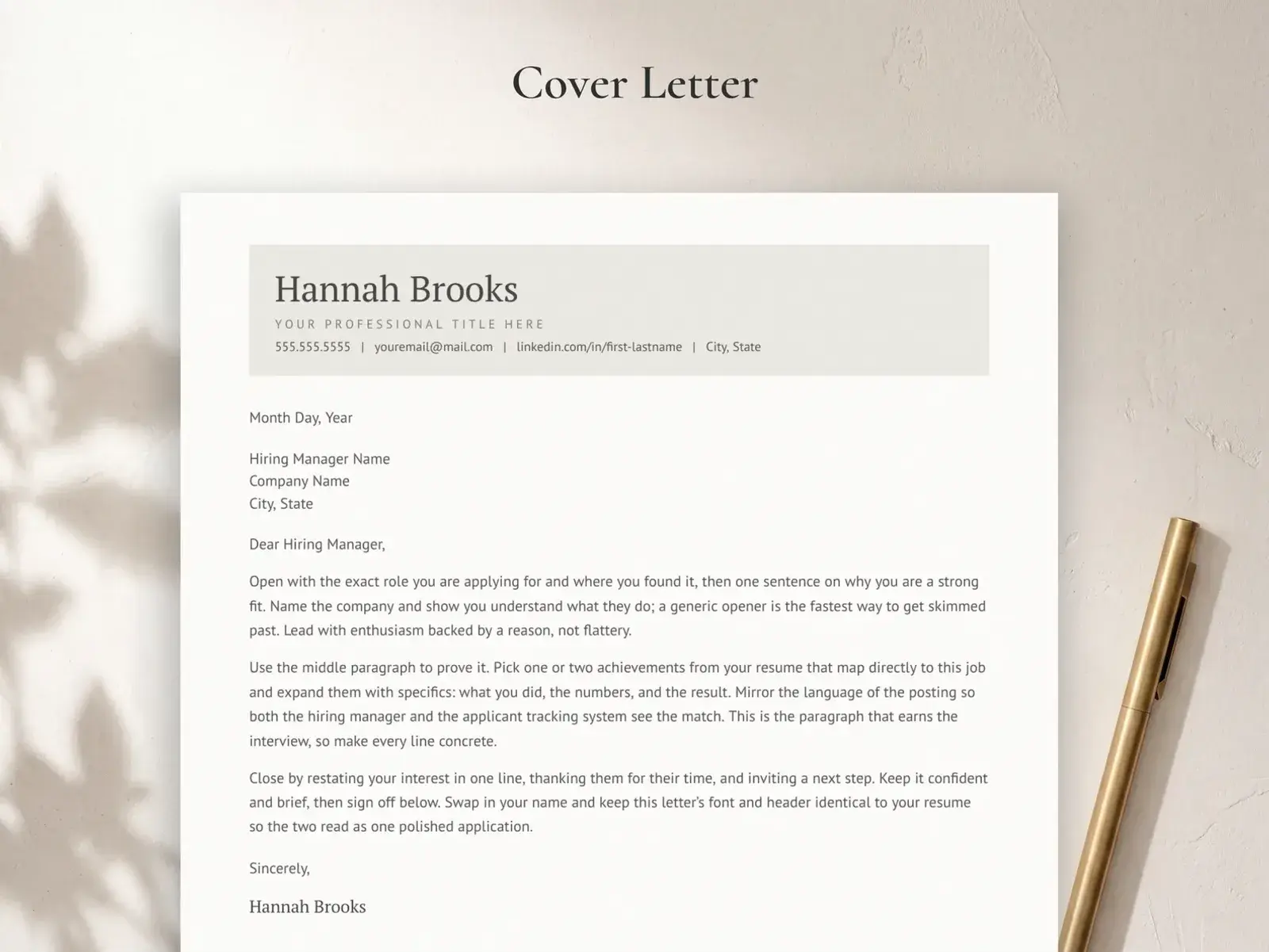 Professional Resume Template for Google Docs, Word & Pages | The Linen — image 4 of 7