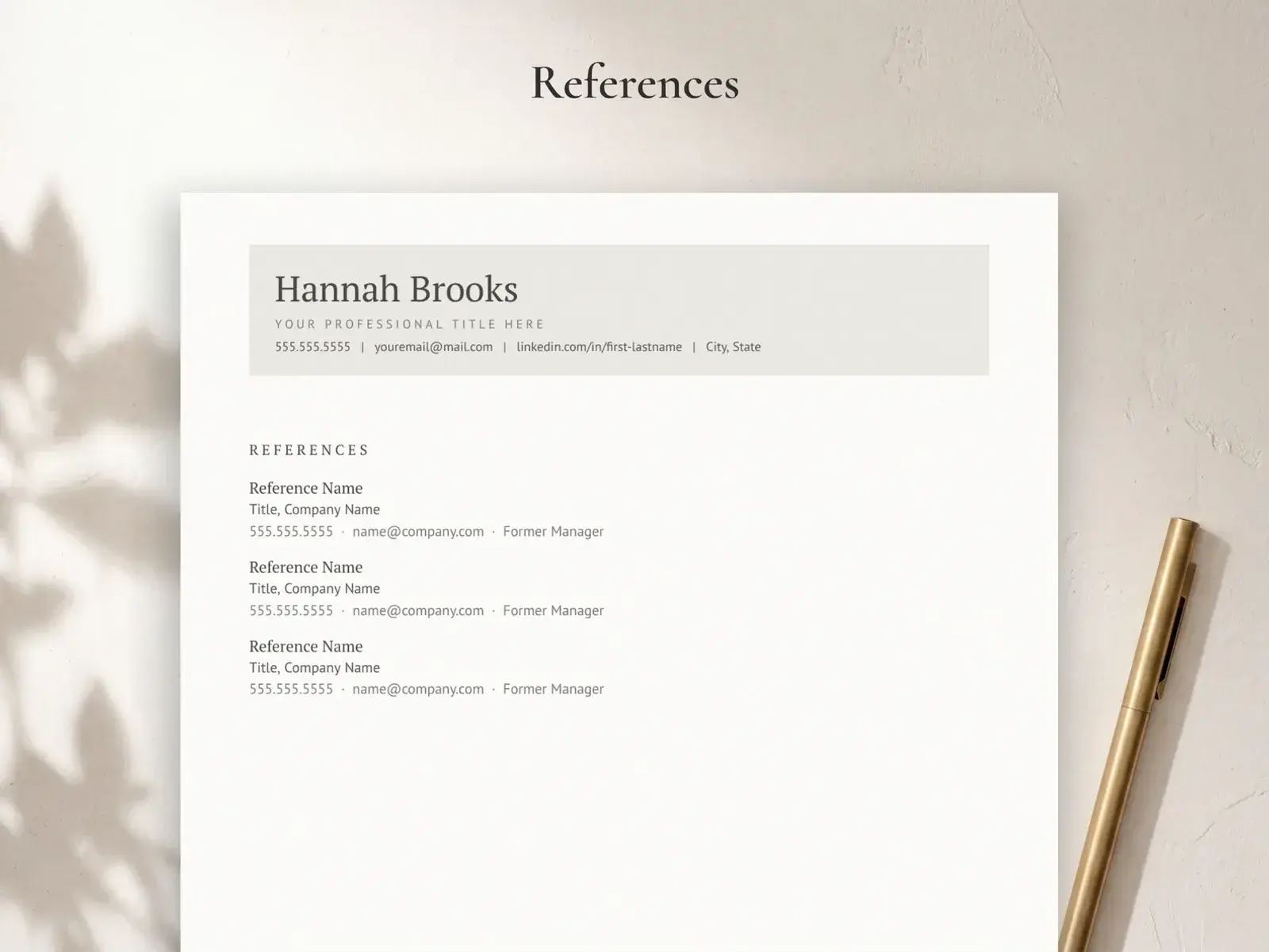 Professional Resume Template for Google Docs, Word & Pages | The Linen — image 5 of 7