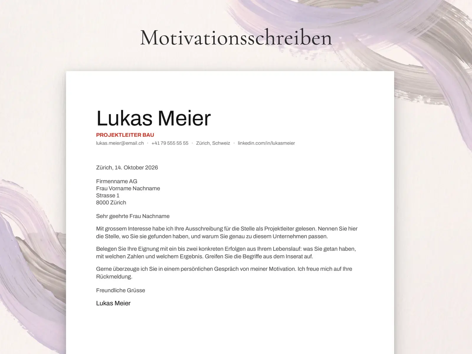 Lebenslauf Vorlage Schweiz mit Foto für Google Docs, Word & Pages | The Lucerne — image 4 of 7