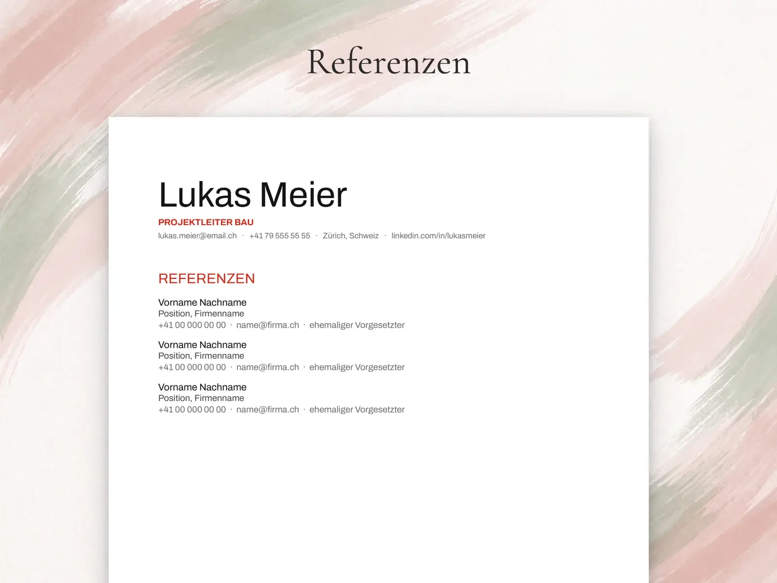 Lebenslauf Vorlage Schweiz mit Foto für Google Docs, Word & Pages | The Lucerne — image 5 of 7