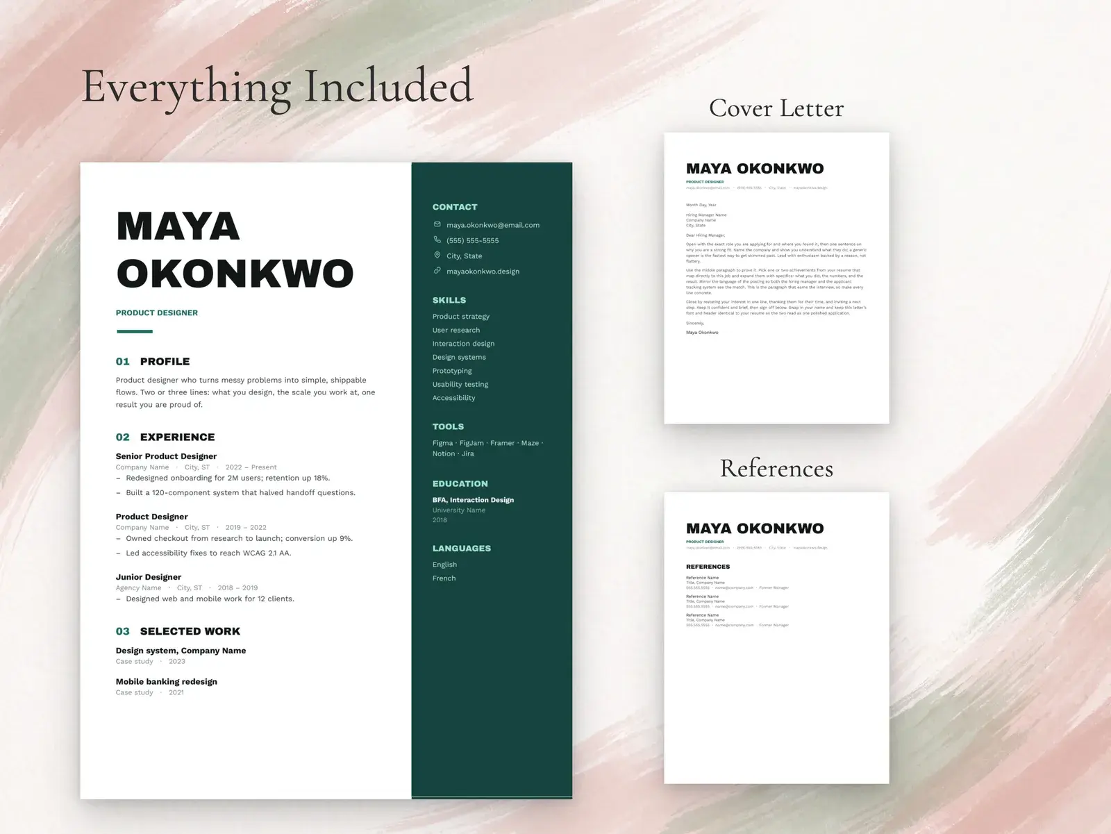 Two-Column Designer Resume Template for Google Docs, Word & Pages | The Marlow — image 3 of 7