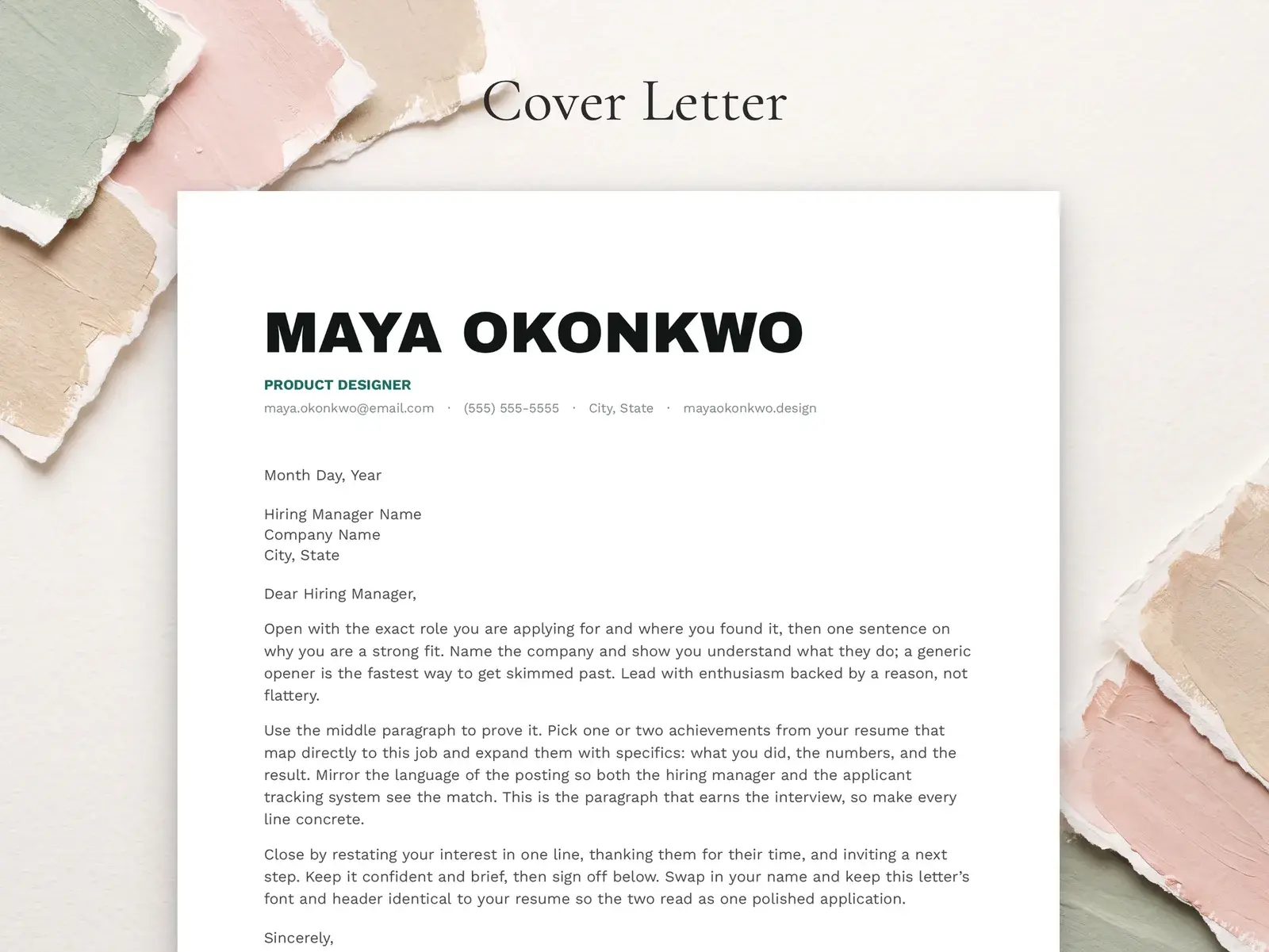 Two-Column Designer Resume Template for Google Docs, Word & Pages | The Marlow — image 4 of 7