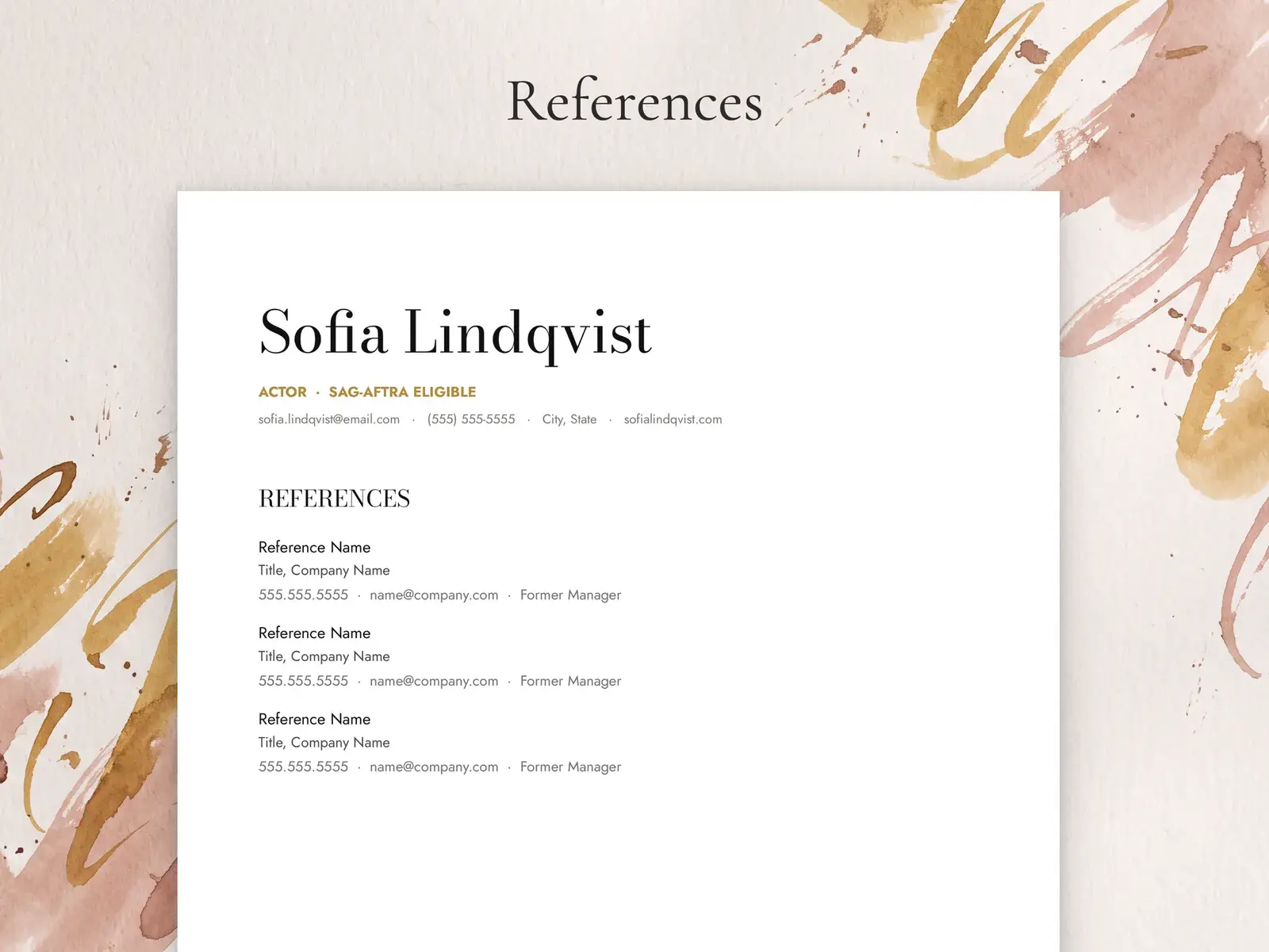 Acting Resume Template with Headshot for Google Docs, Word & Pages | The Marquee — image 5 of 7