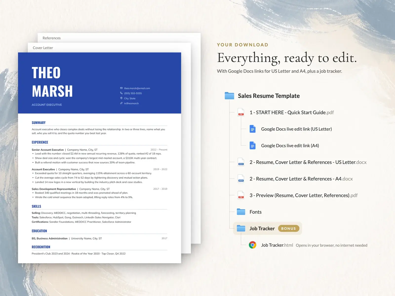 Sales Resume Template for Google Docs, Word & Pages | The Meridian — image 6 of 7