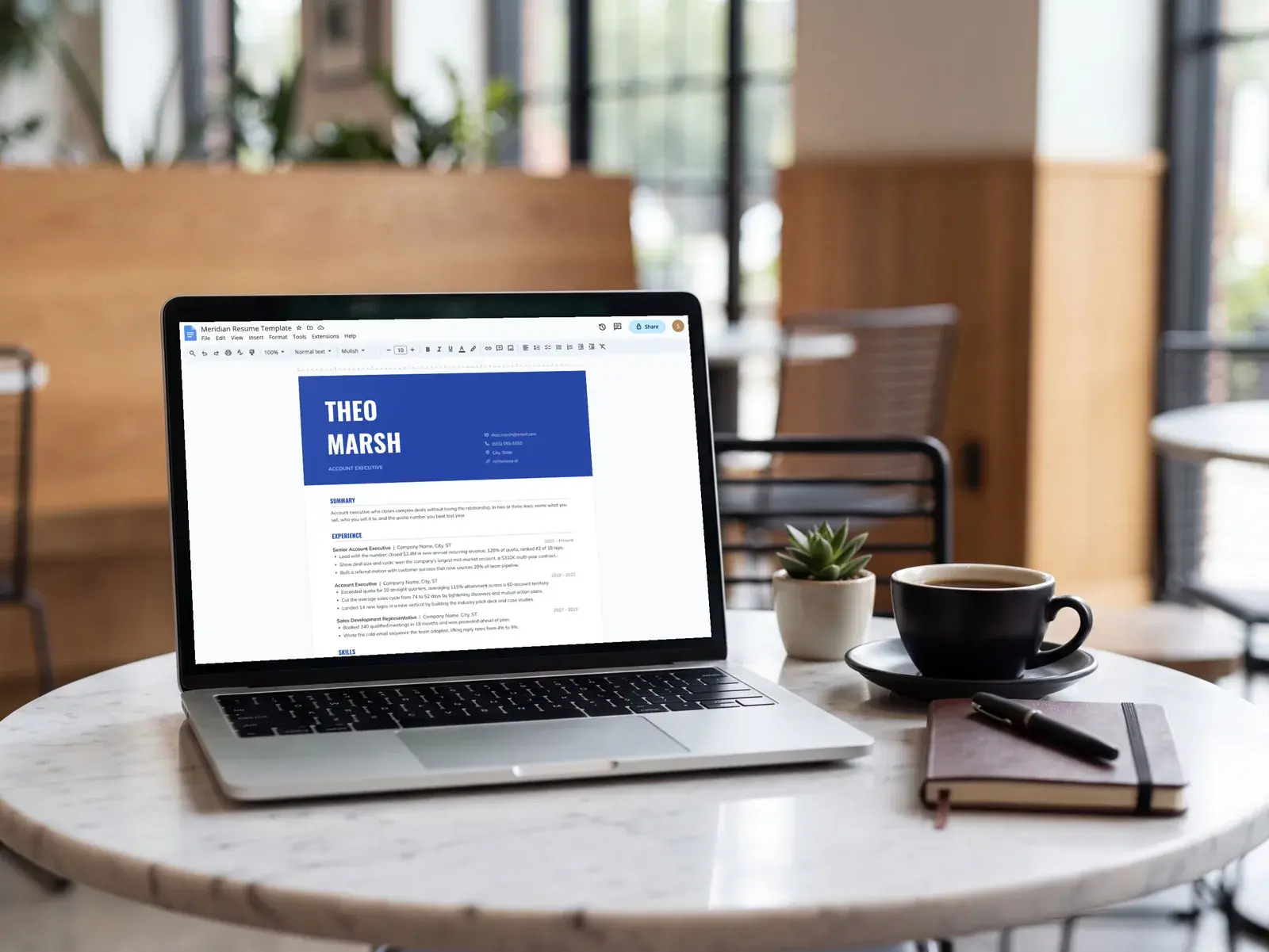 Sales Resume Template for Google Docs, Word & Pages | The Meridian — image 7 of 7