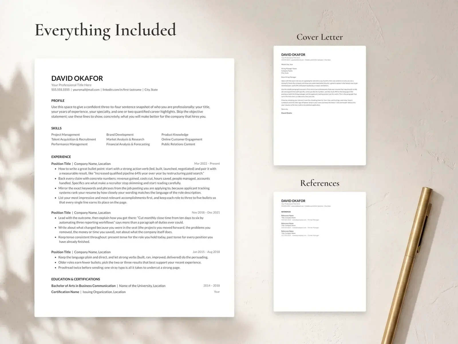 Simple Resume Template for Google Docs, Word & Pages | The Merritt — image 3 of 7