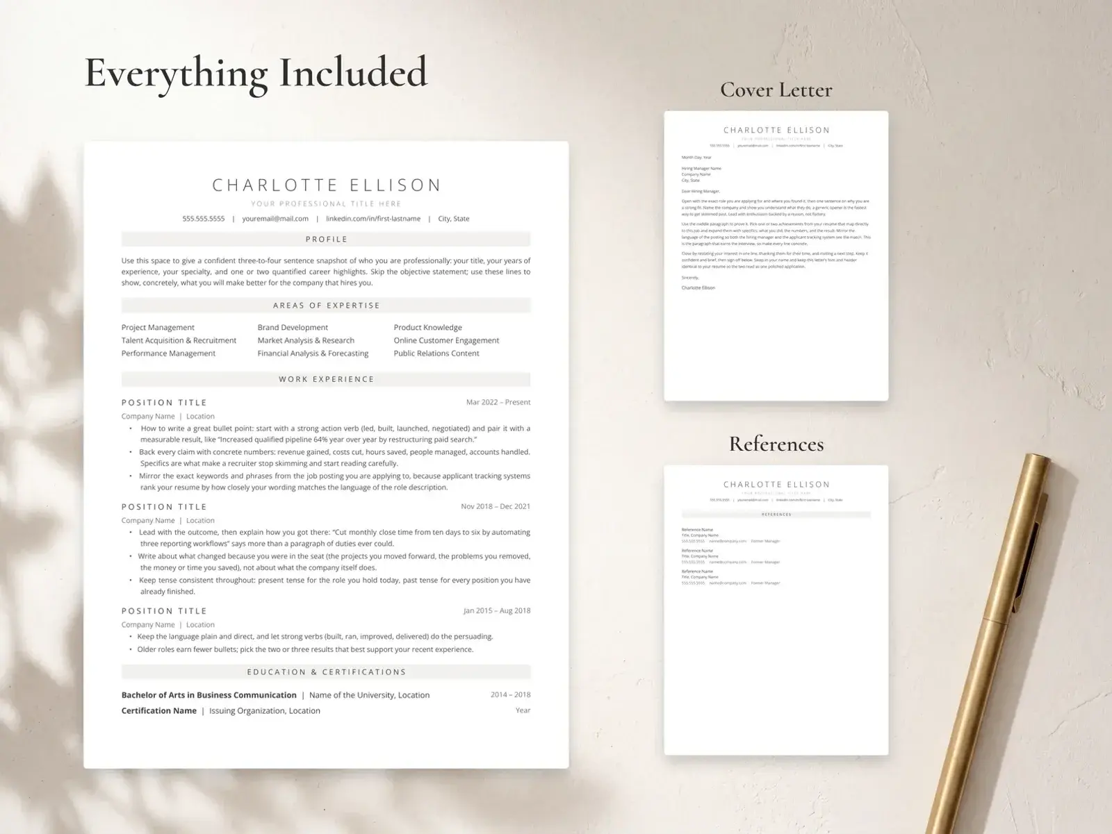 Professional Resume Template for Google Docs, Word & Pages | The Pearl — image 3 of 7