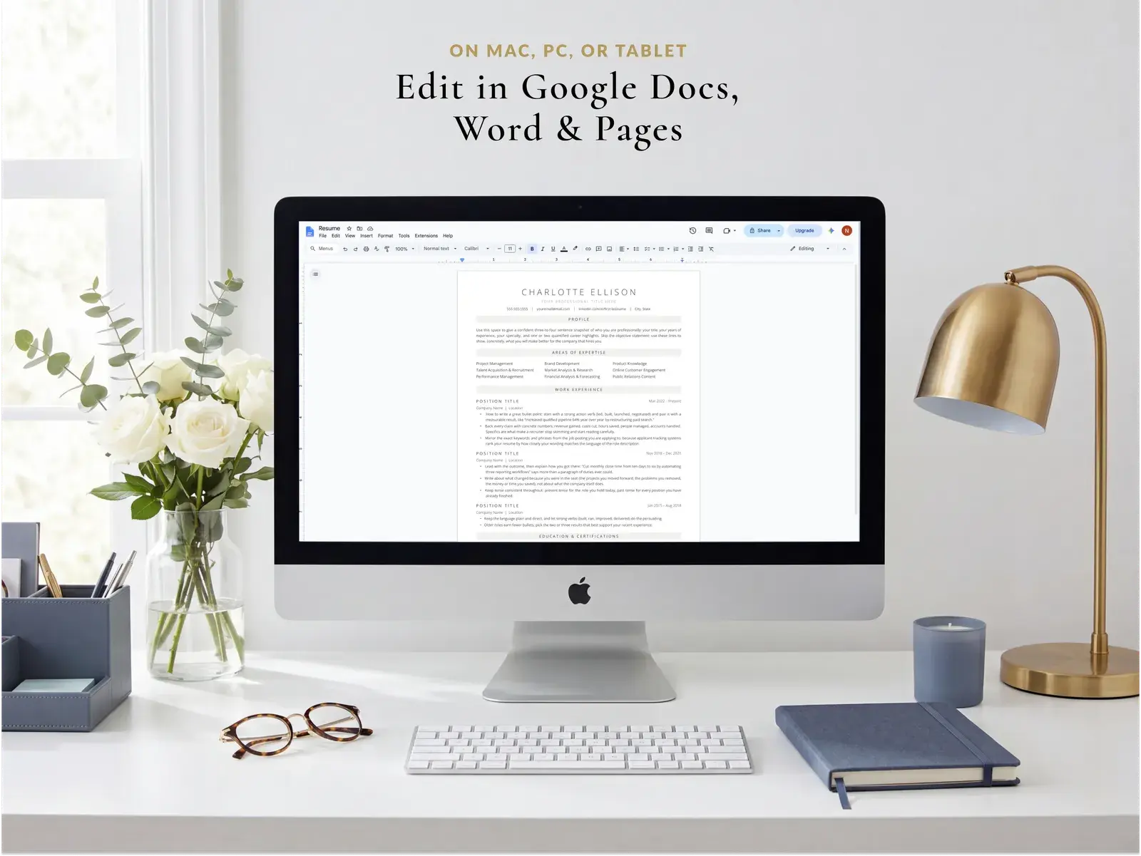 Professional Resume Template for Google Docs, Word & Pages | The Pearl — image 4 of 4