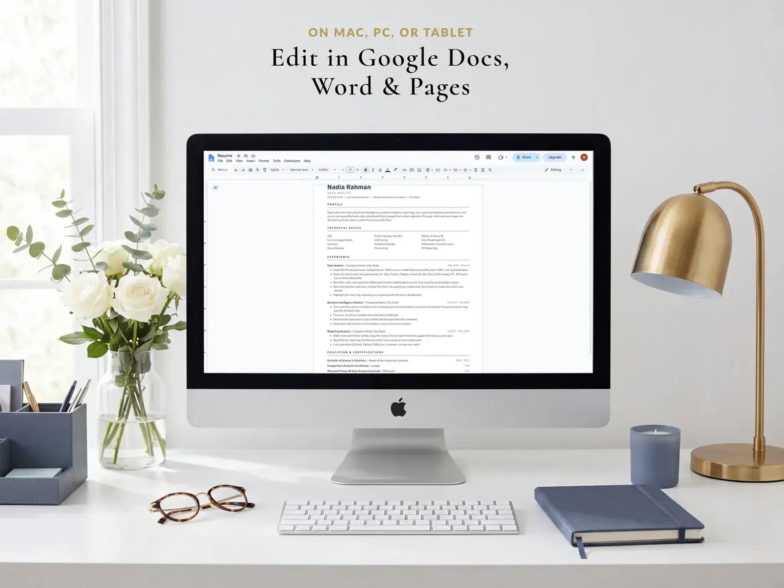Data Analyst Resume Template for Google Docs, Word & Pages | The Prism — image 7 of 7