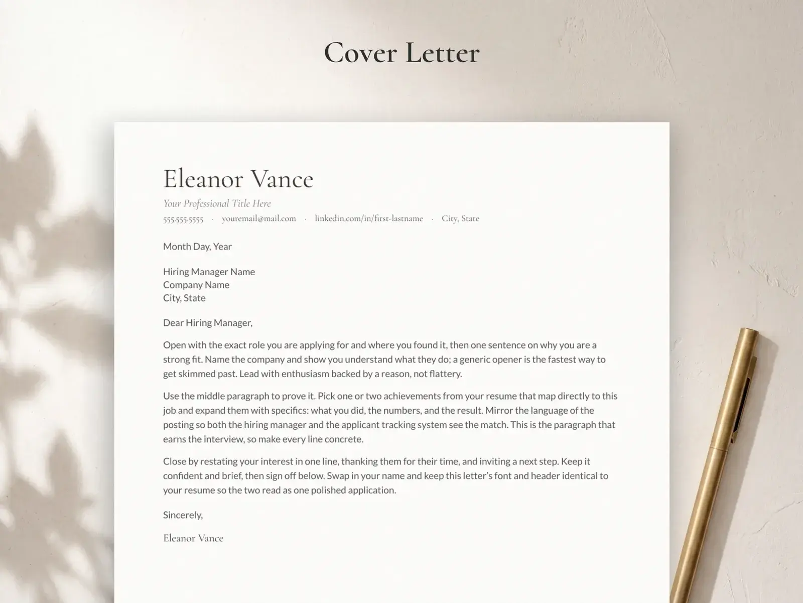 Elegant Serif Resume Template for Google Docs, Word & Pages | The Quill — image 4 of 7