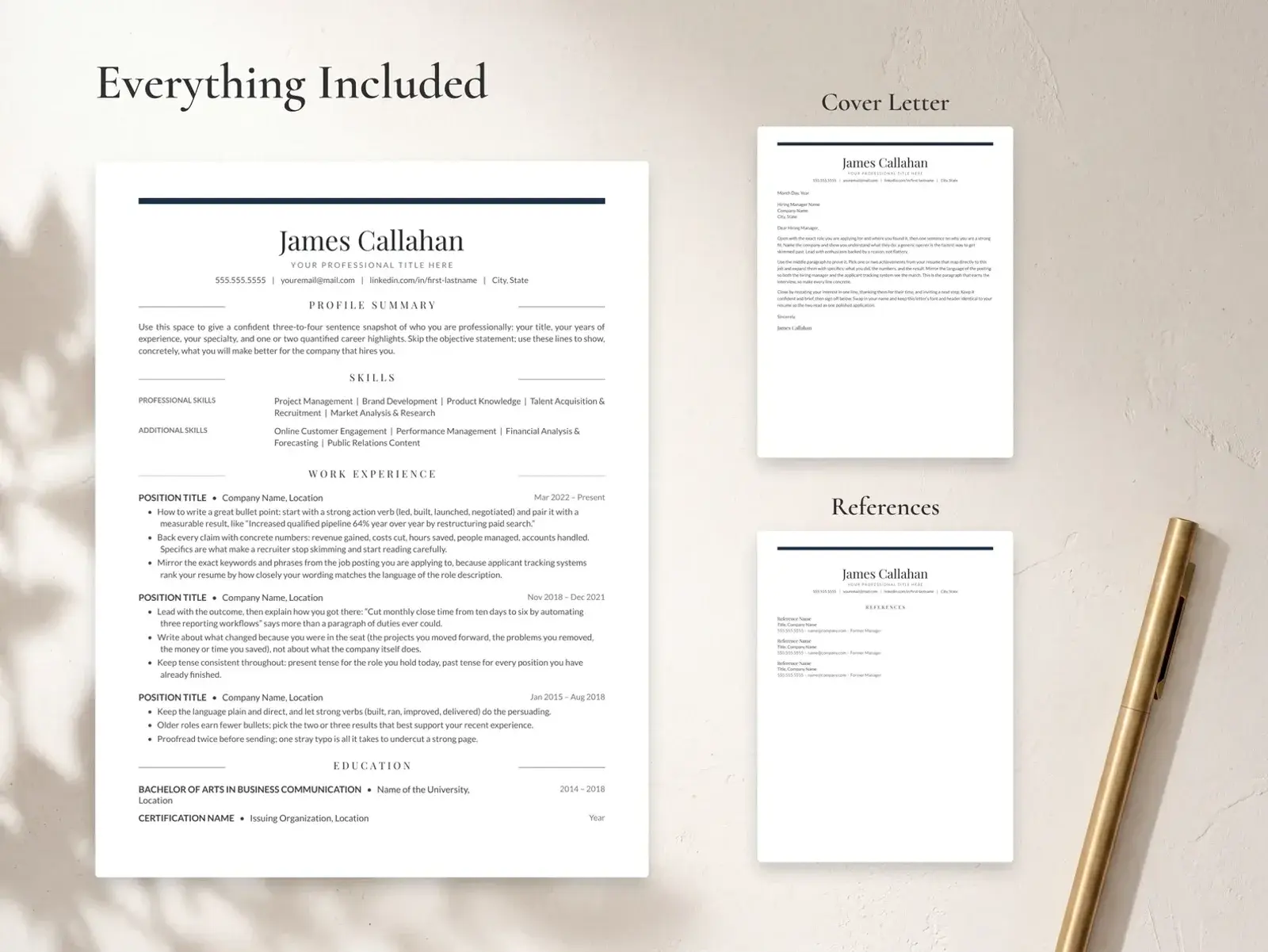 Elegant Resume Template for Google Docs, Word & Pages | The Regent — image 3 of 7