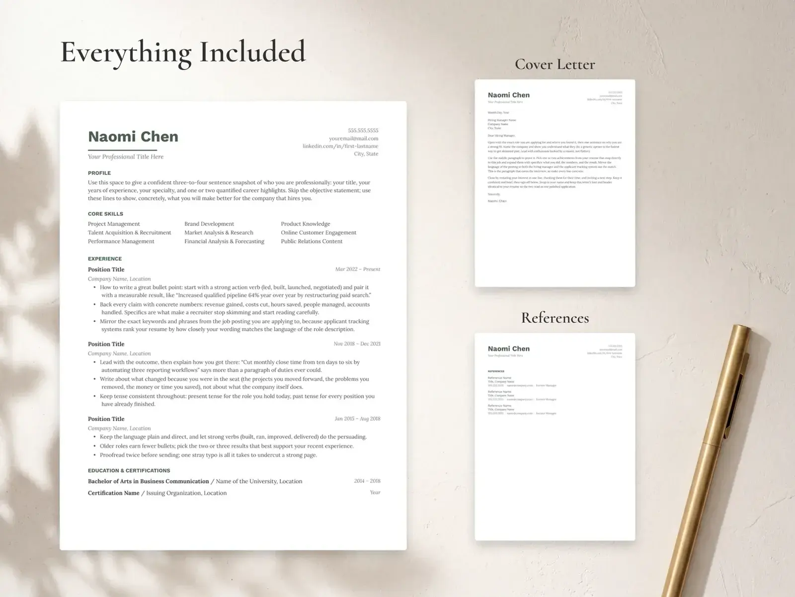 Clean Resume Template for Google Docs, Word & Pages | The Sage — image 3 of 7