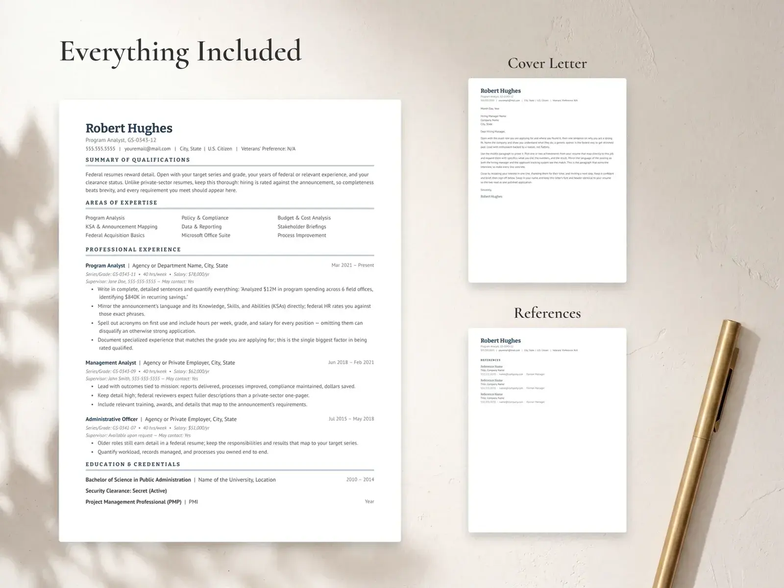 Federal Resume Template for Google Docs, Word & Pages | The Sentinel — image 3 of 7