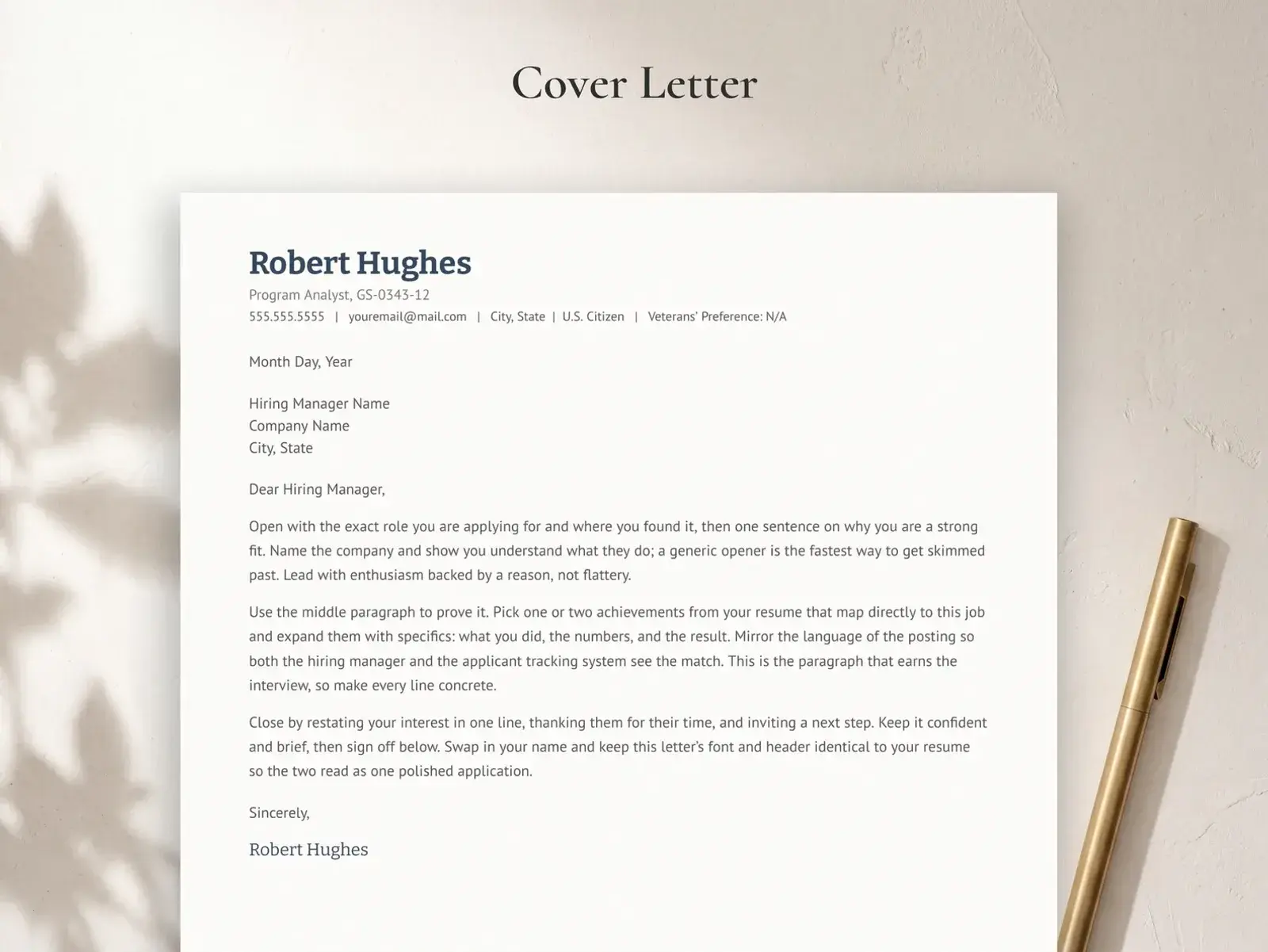 Federal Resume Template for Google Docs, Word & Pages | The Sentinel — image 4 of 7