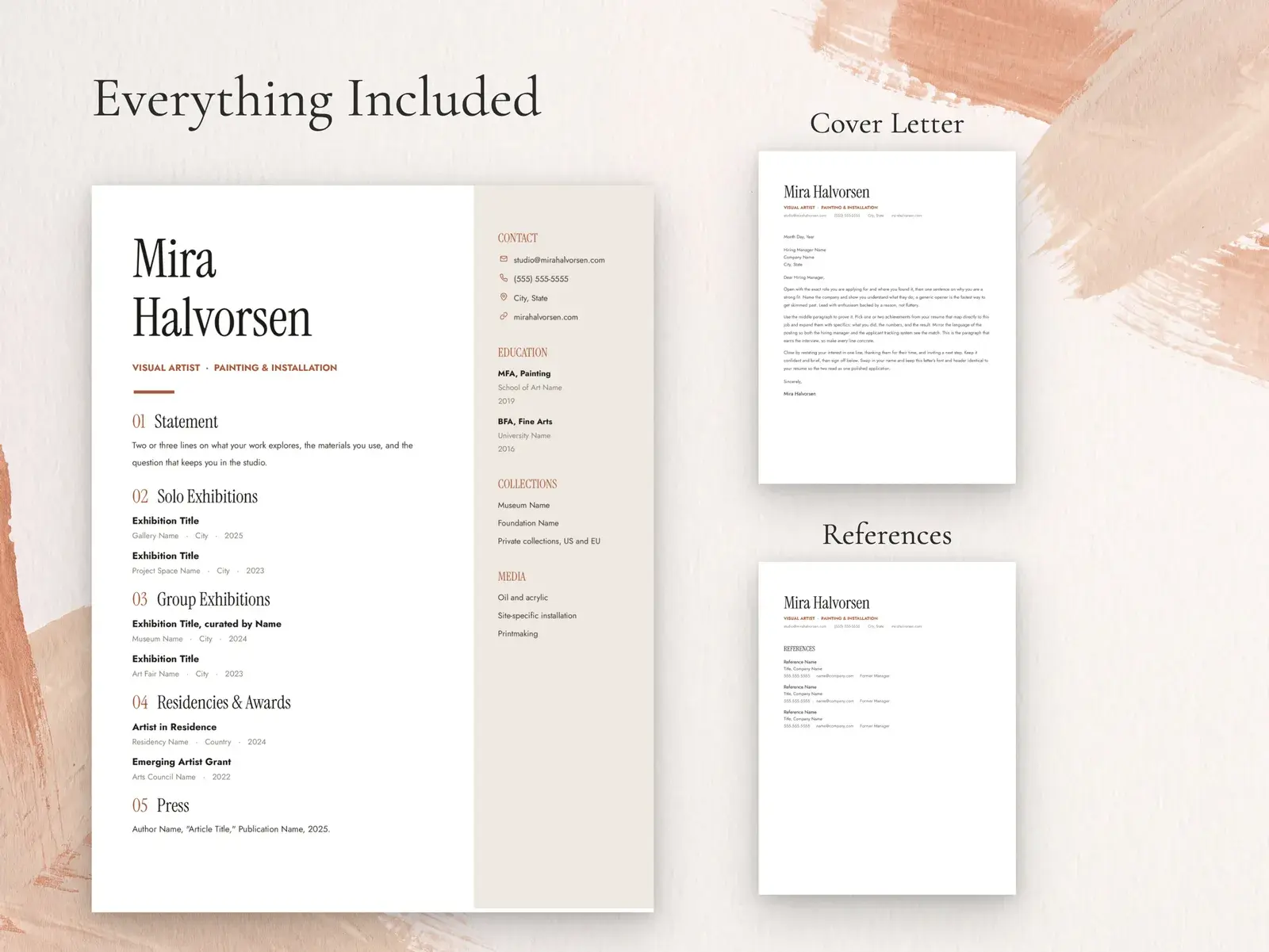 Artist CV Template for Google Docs, Word & Pages | The Sorrel — image 3 of 7