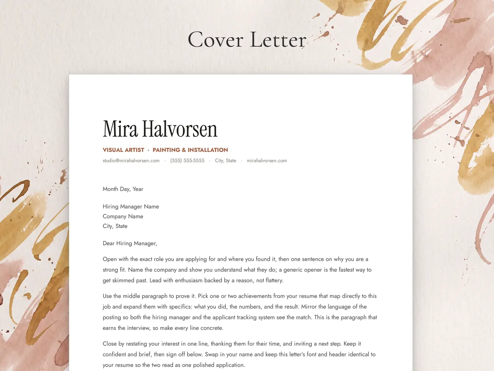 Artist CV Template for Google Docs, Word & Pages | The Sorrel — image 4 of 7
