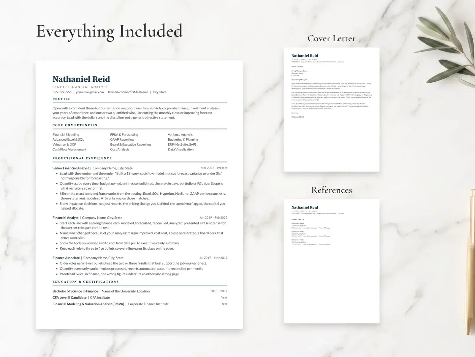 Finance Resume Template for Google Docs, Word & Pages | The Sterling — image 3 of 7
