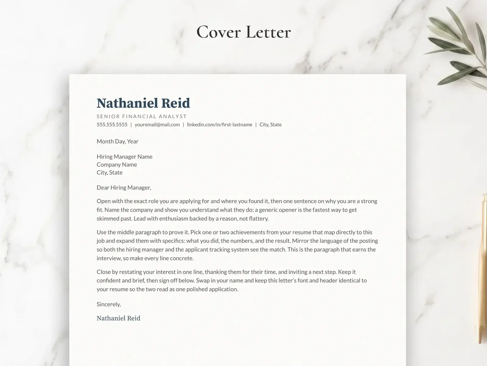 Finance Resume Template for Google Docs, Word & Pages | The Sterling — image 4 of 7