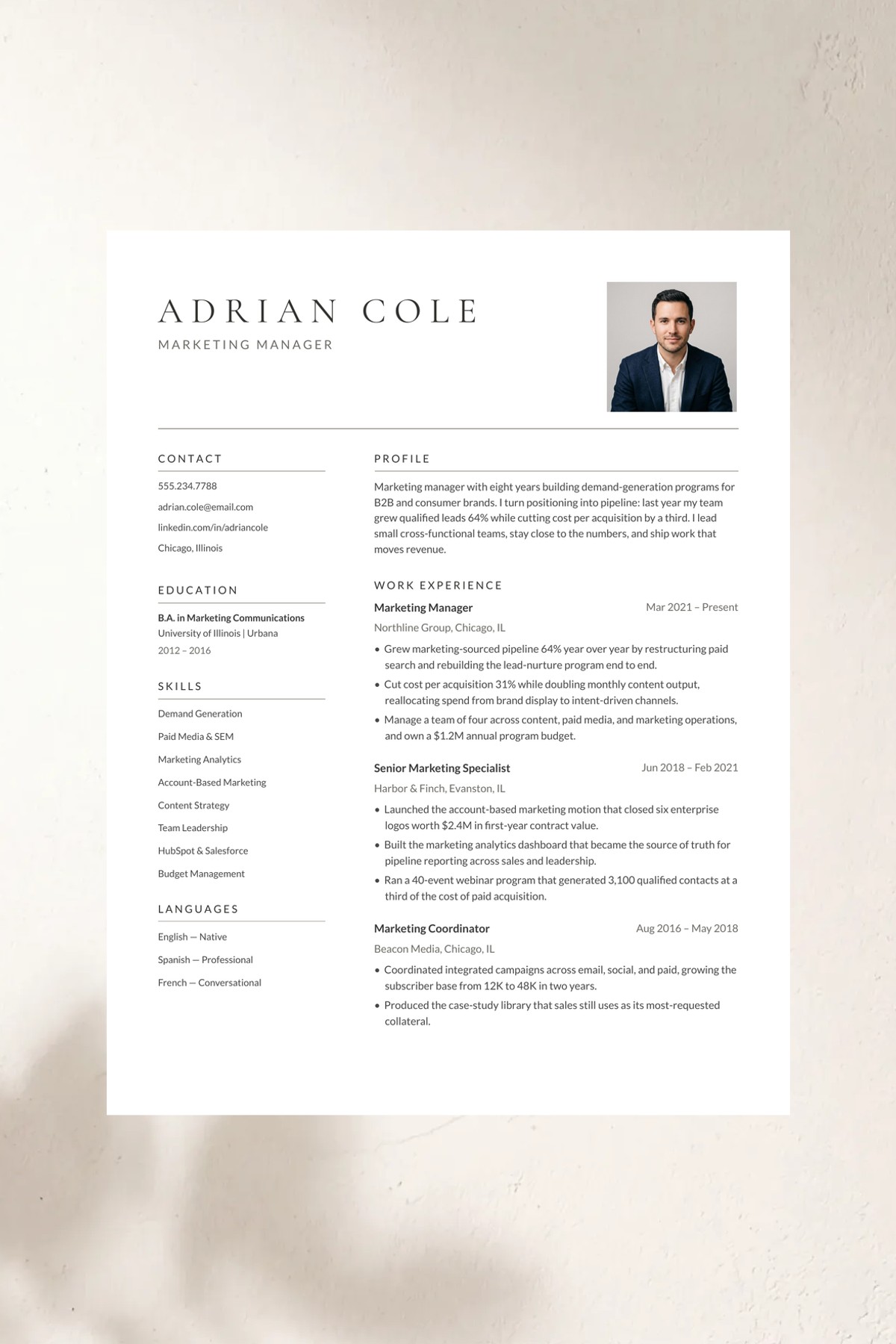 Ashford resume template for Google Docs, Word & Pages. ATS-friendly, one page, instant download.